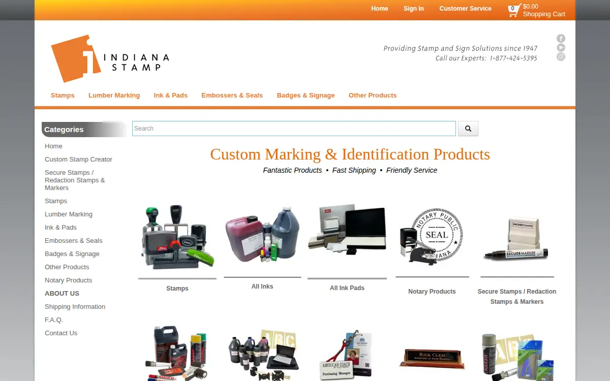 Homepage of Indiana Stamp CO INC