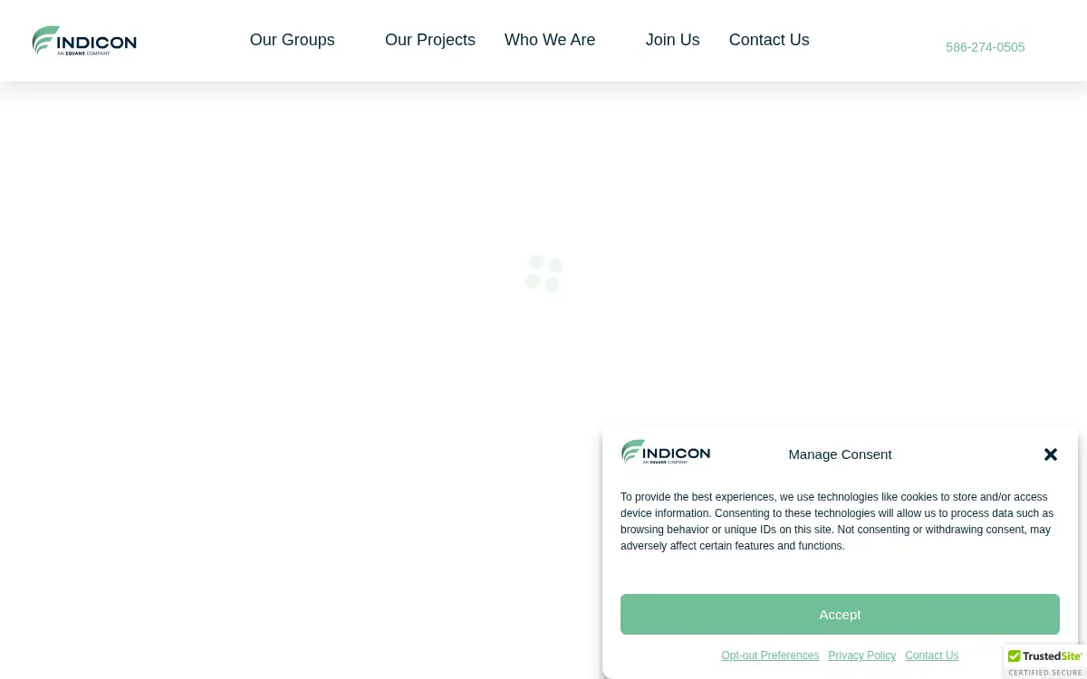 Homepage of Indicon LLC