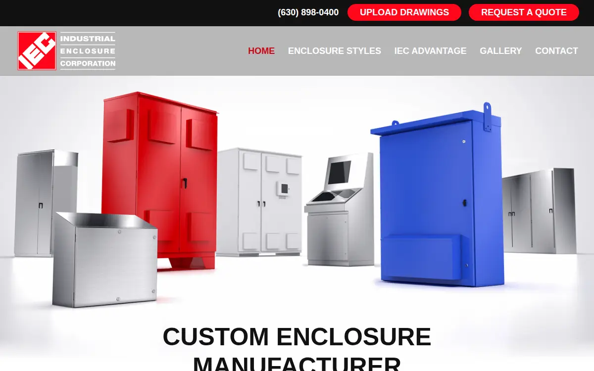 Homepage of Industrial Enclosure CORP