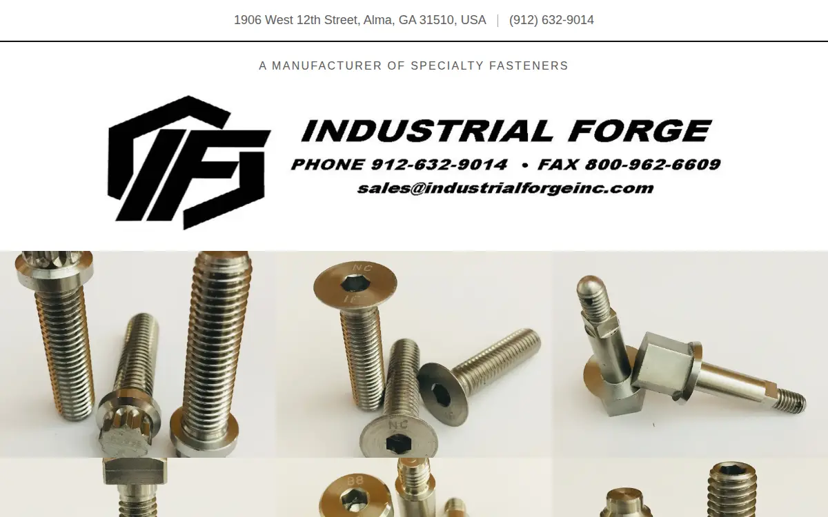 Homepage of Industrial Forge INC