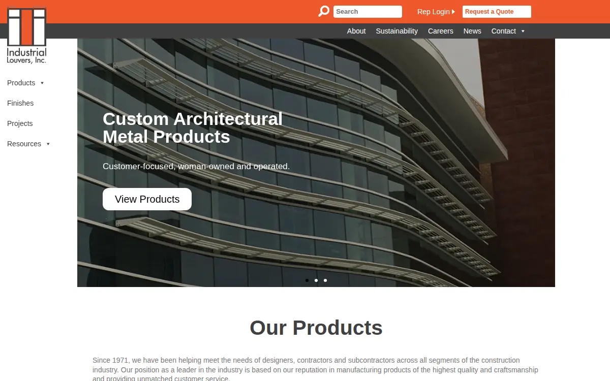 Homepage of Industrial Louvers INC