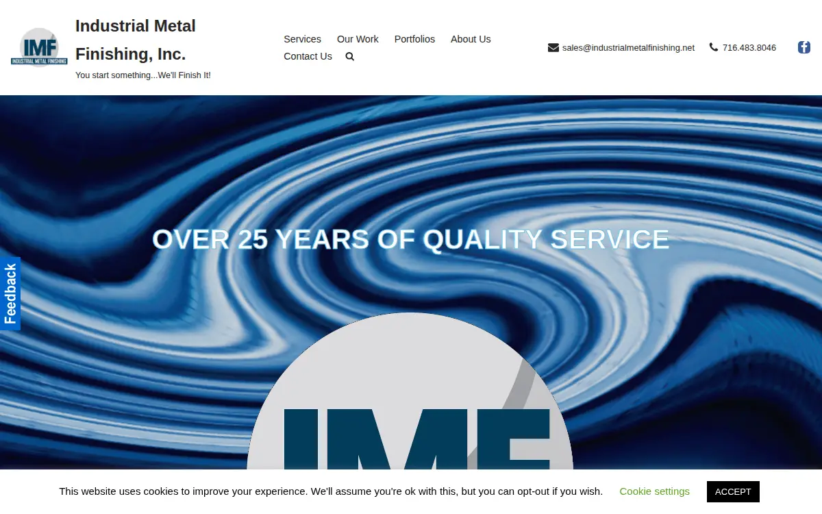 Homepage of Industrial Metal Finishing INC
