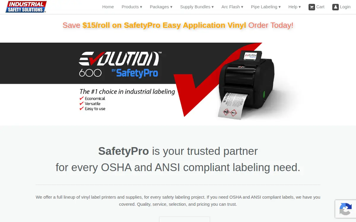 Homepage of Safety Stickers LLC