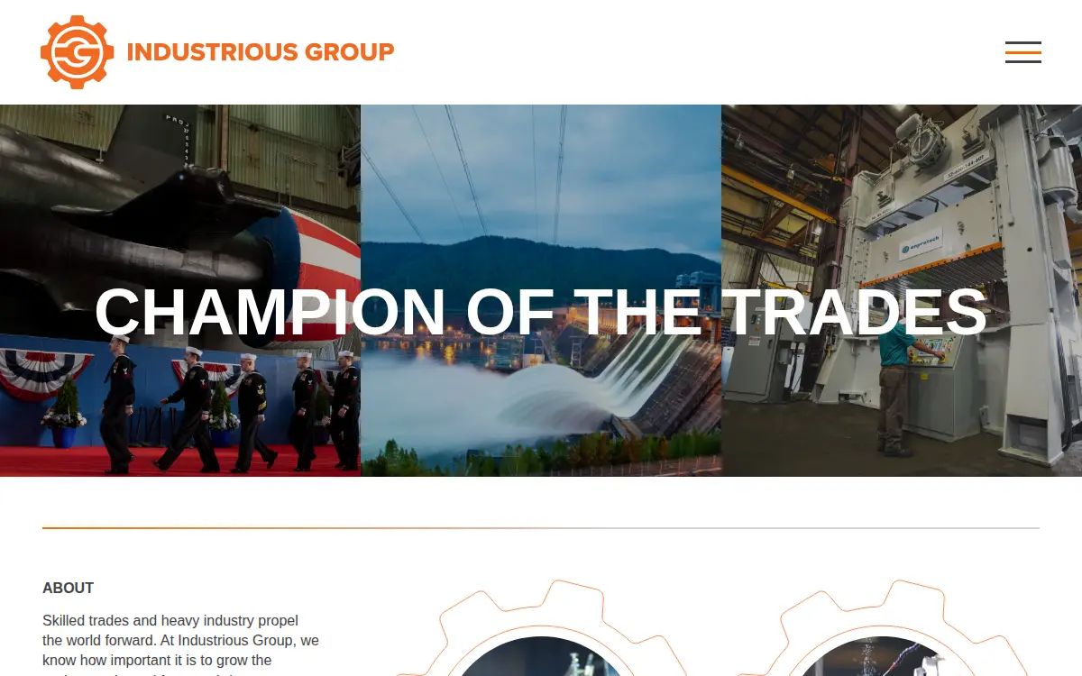 Homepage of Industrious Group INC.