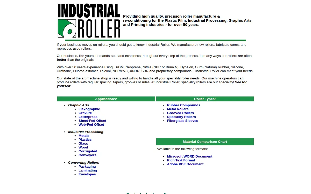 Homepage of Industry Rollers LLC