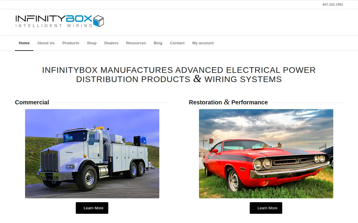 Homepage of Infinitybox, LLC