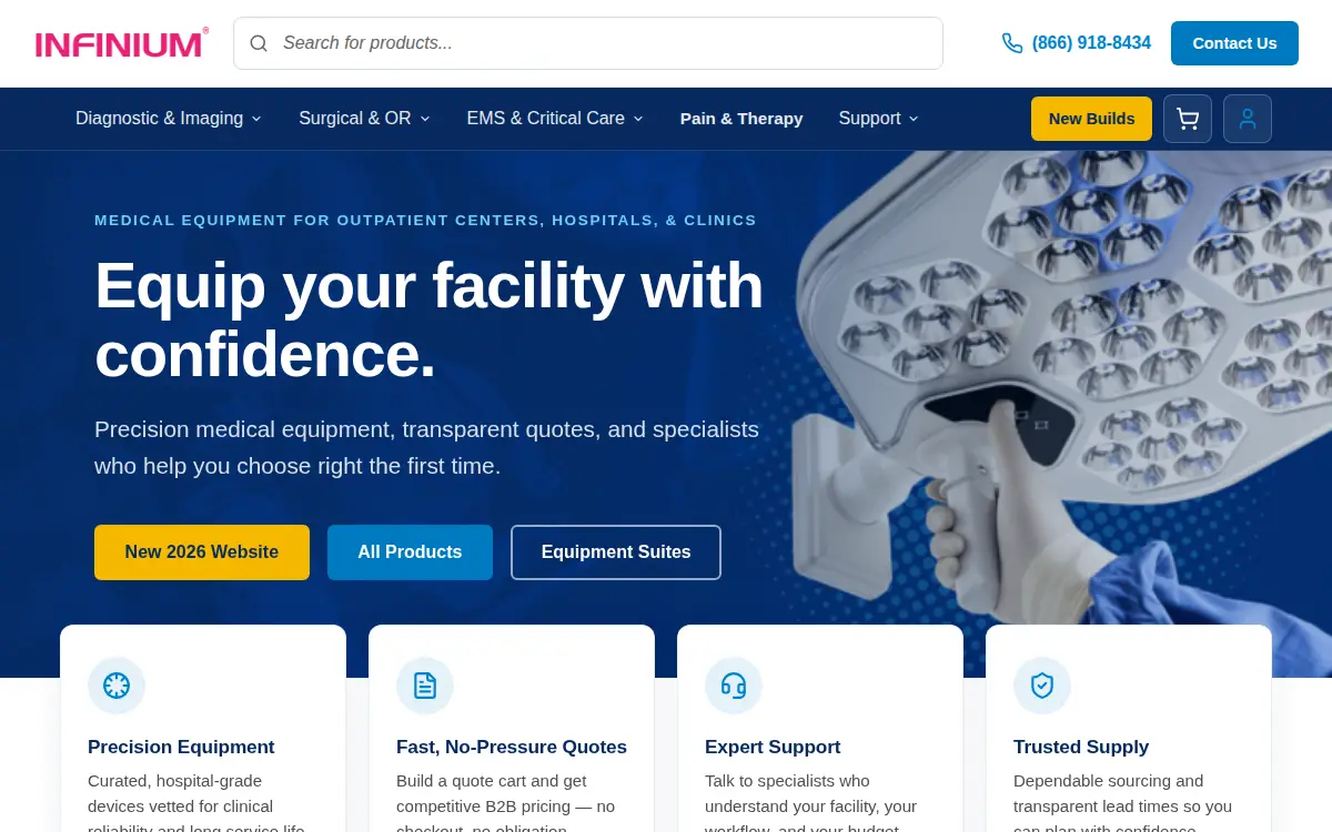 Homepage of Infinium Medical, INC.