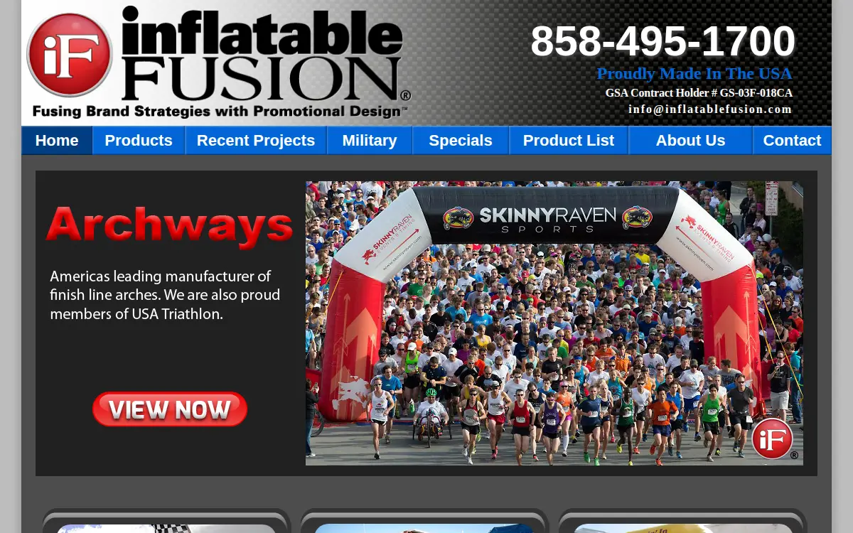 Homepage of Inflatable Fusion, INC.