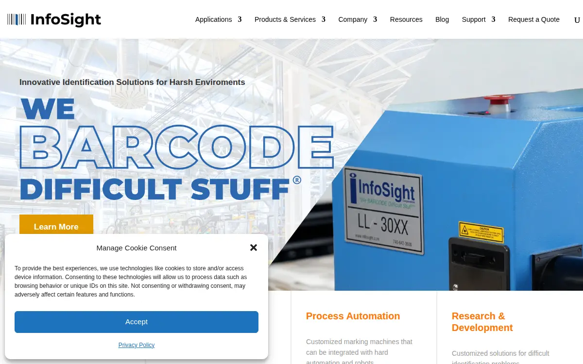 Homepage of Infosight Corporation