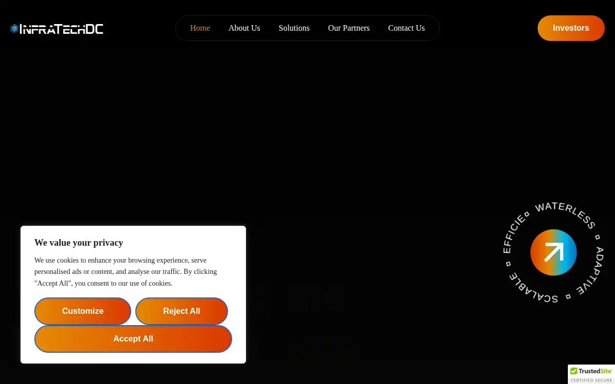 Homepage of Infratechdc, LLC