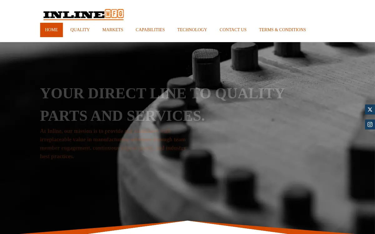 Homepage of Inline Mfg, INC.
