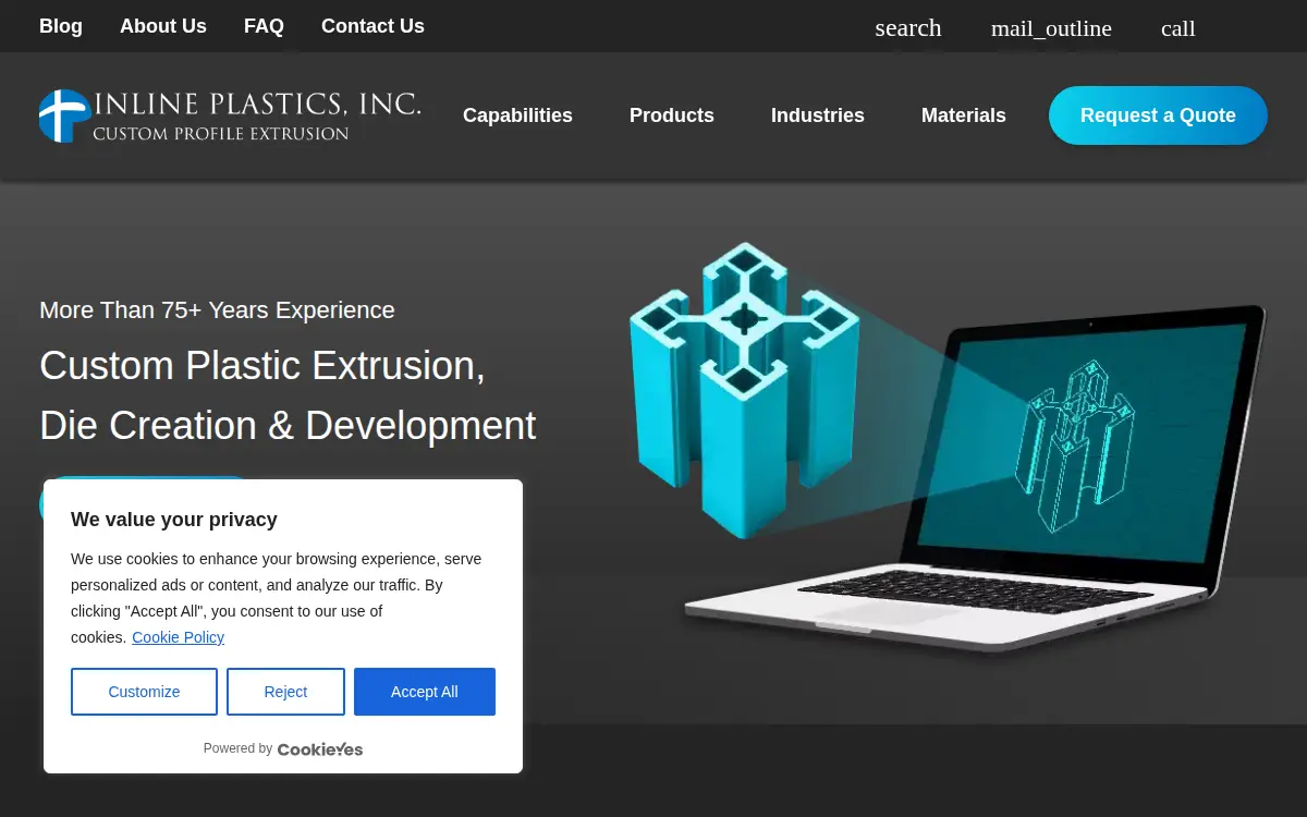 Homepage of Inline Plastics, INC.
