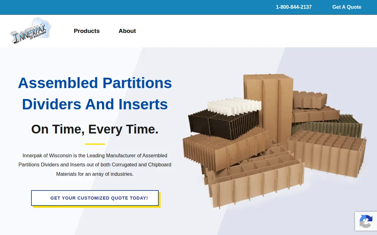 Homepage of Innerpak of Wisconsin, INC.