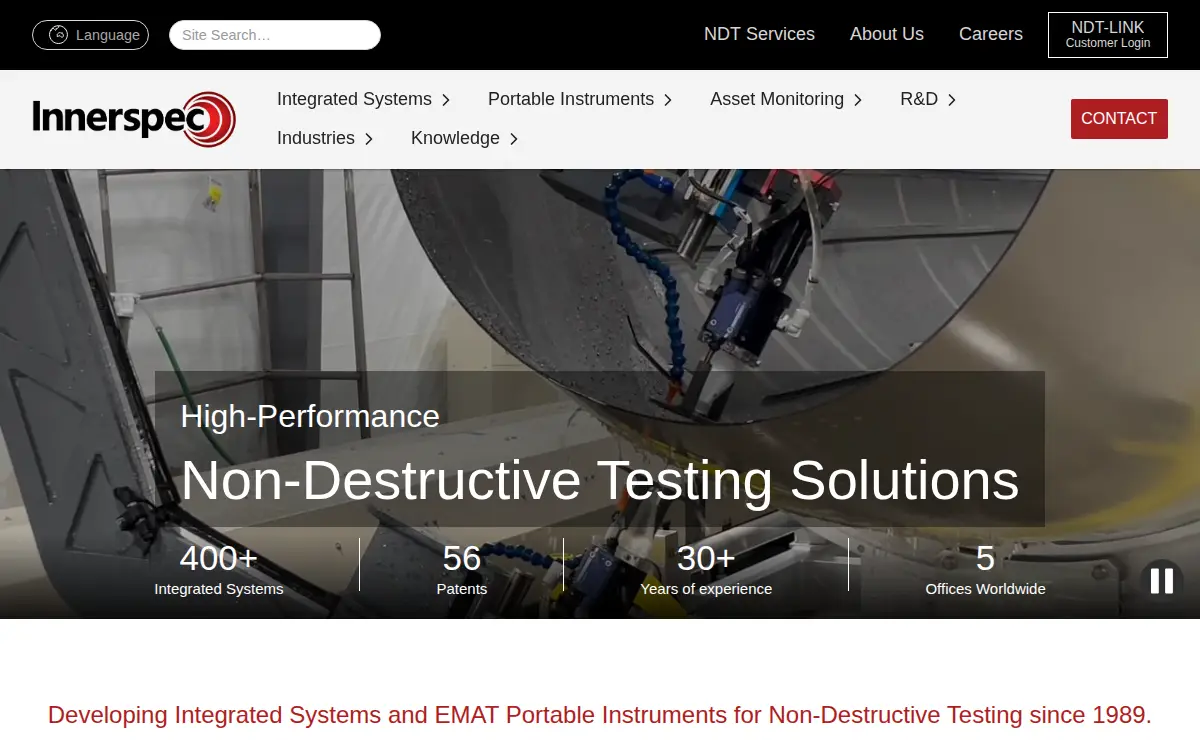 Homepage of Innerspec Technologies, INC.