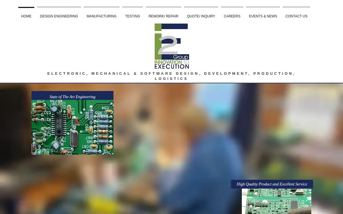 Homepage of I2e Group LLC