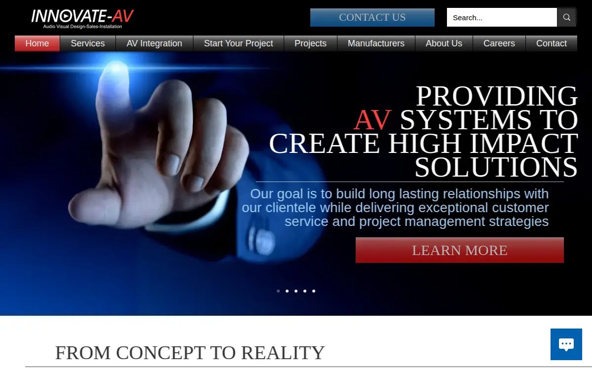 Homepage of Innovate Audio Visual, INC.