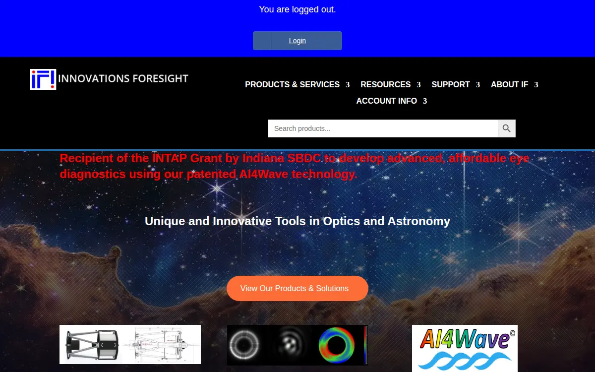 Homepage of Innovations Foresight LLC