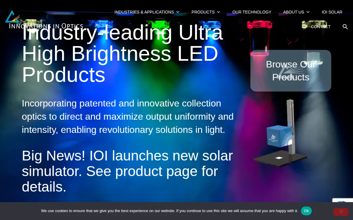 Homepage of Innovations in Optics, INC