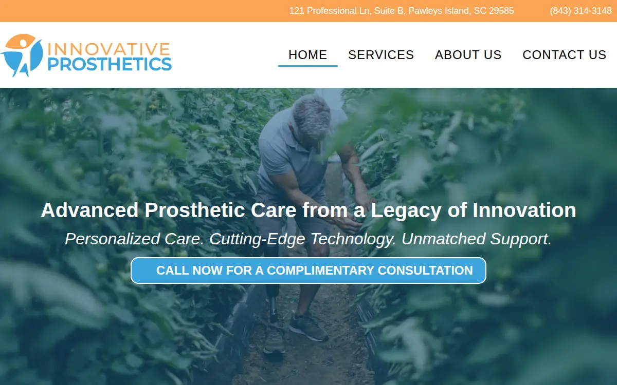 Homepage of Innovative Prosthetics, LLC