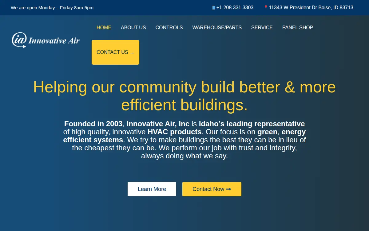 Homepage of Innovative Air INC