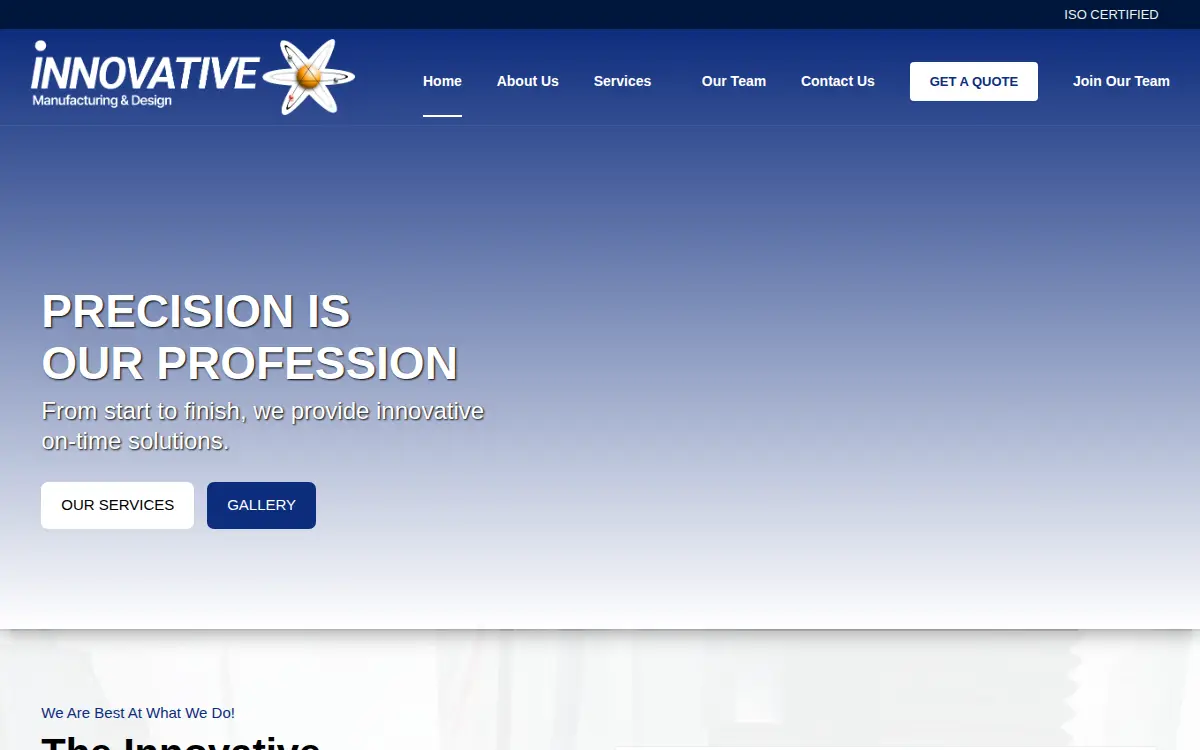 Homepage of Innovative Manufacturing and Design, LLC