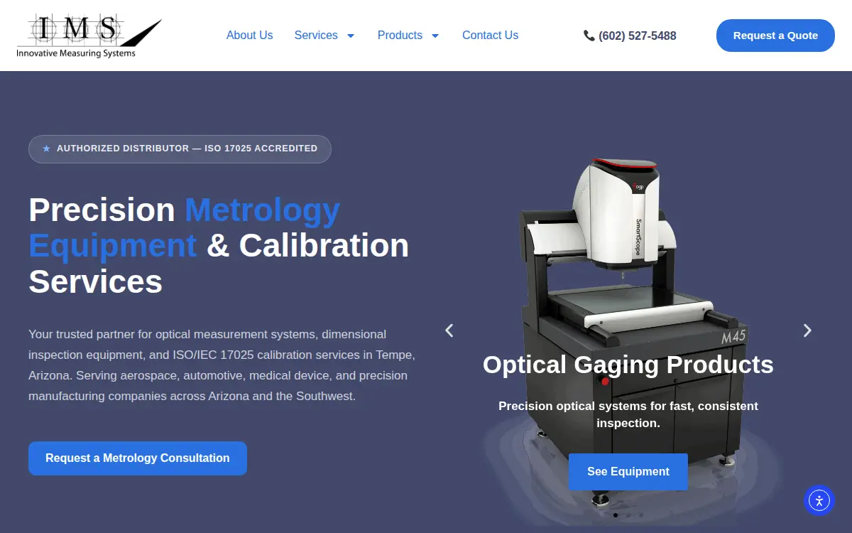 Homepage of Innovative Measuring Systems, INC.