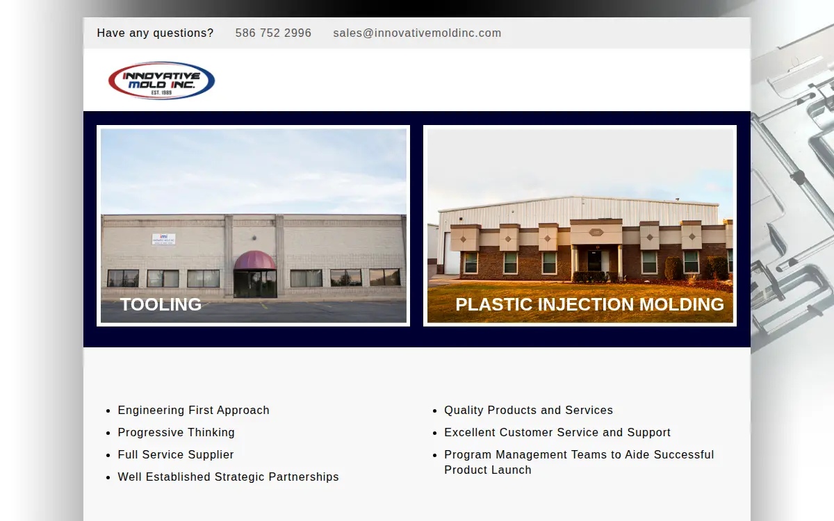 Homepage of Innovative Mold INC.