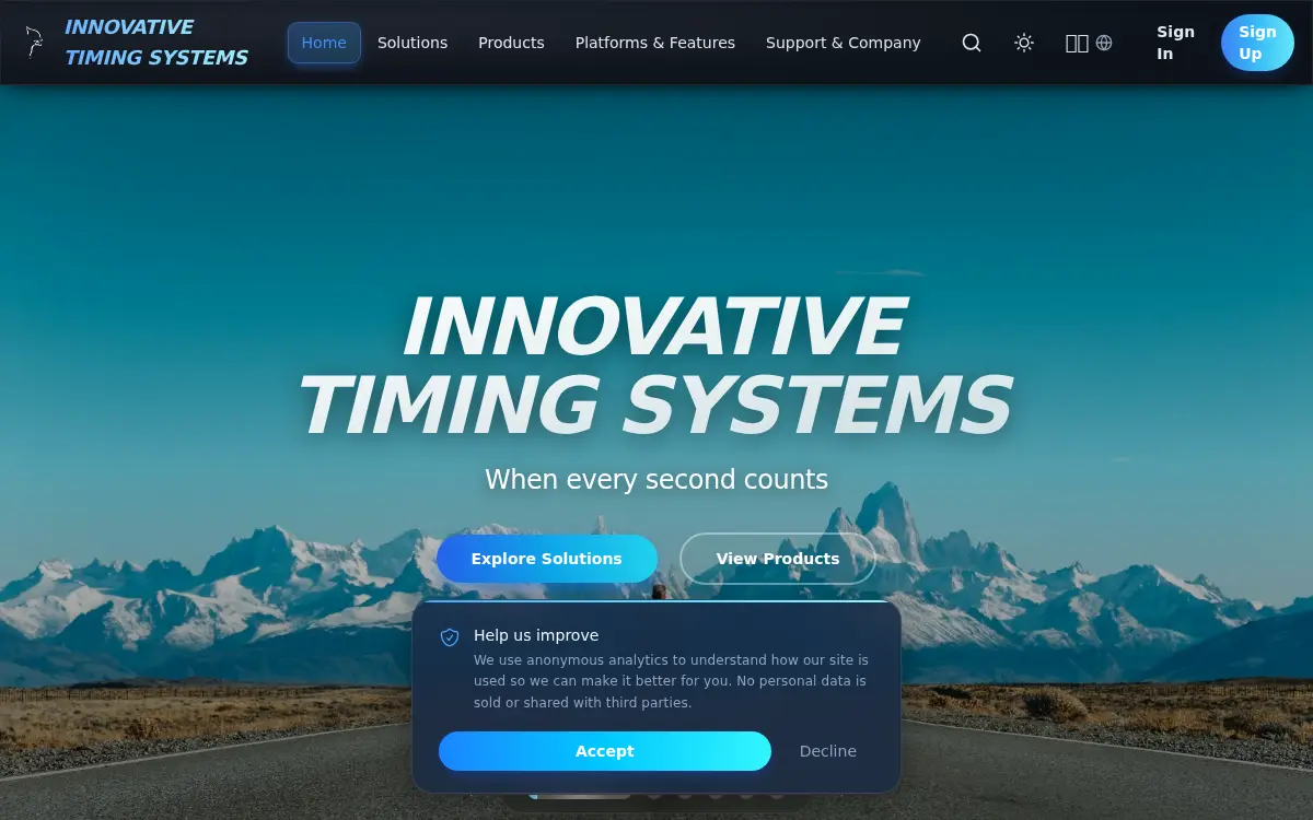 Homepage of Innovative Timing Systems LLC