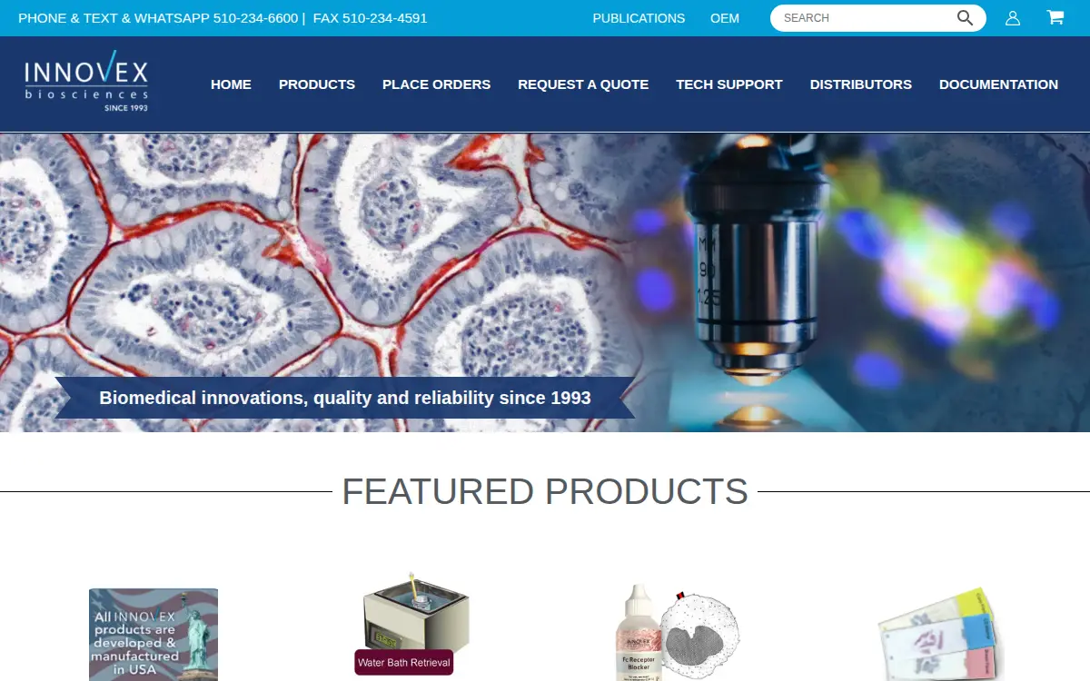 Homepage of Innovex Biosciences, INC.