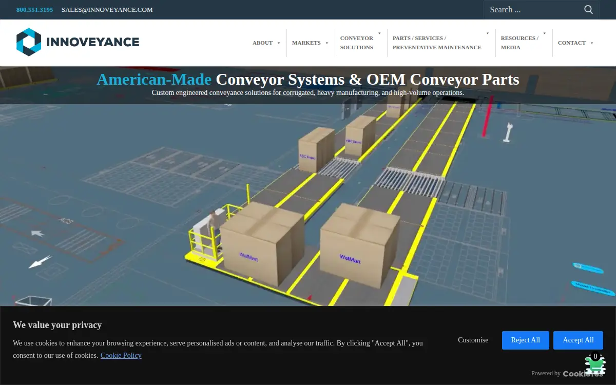 Homepage of C&m Conveyor, INC.