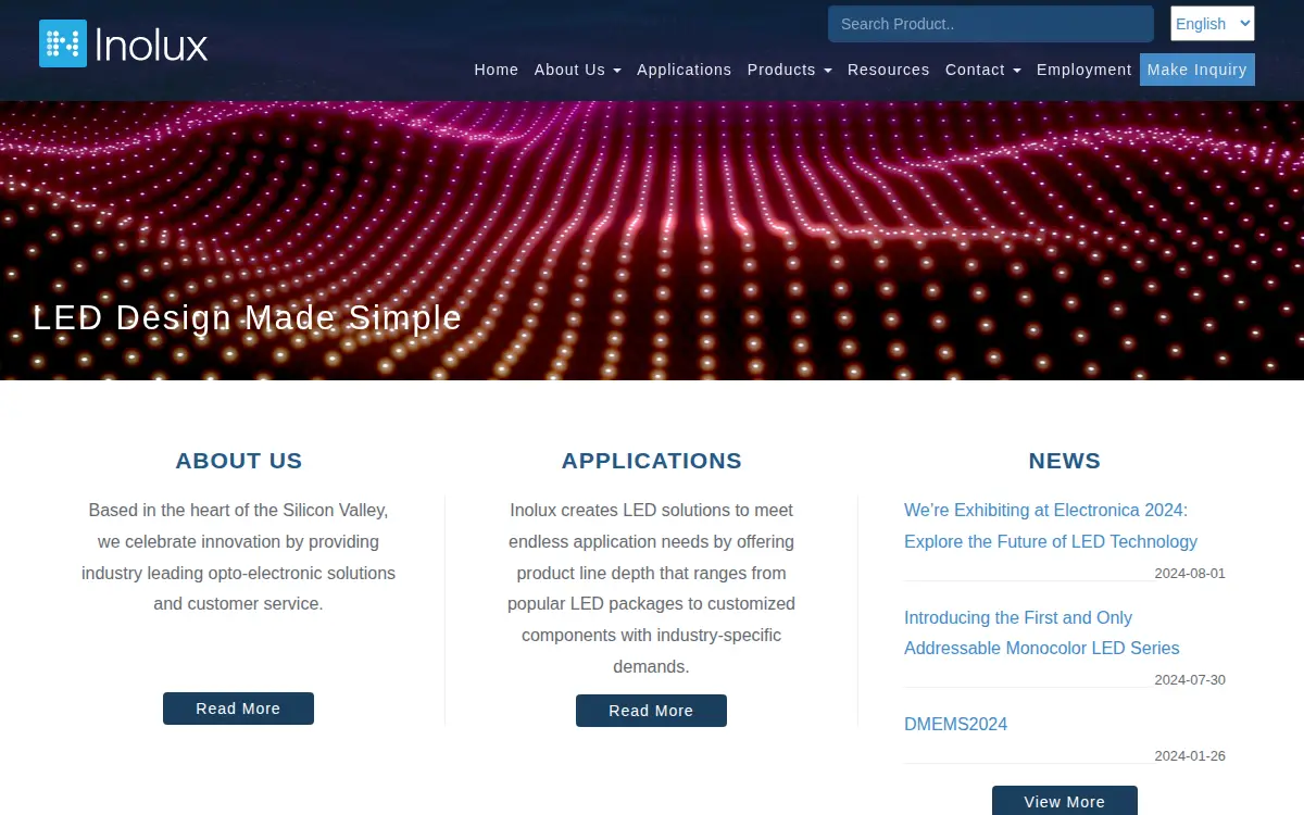 Homepage of Inolux CORP