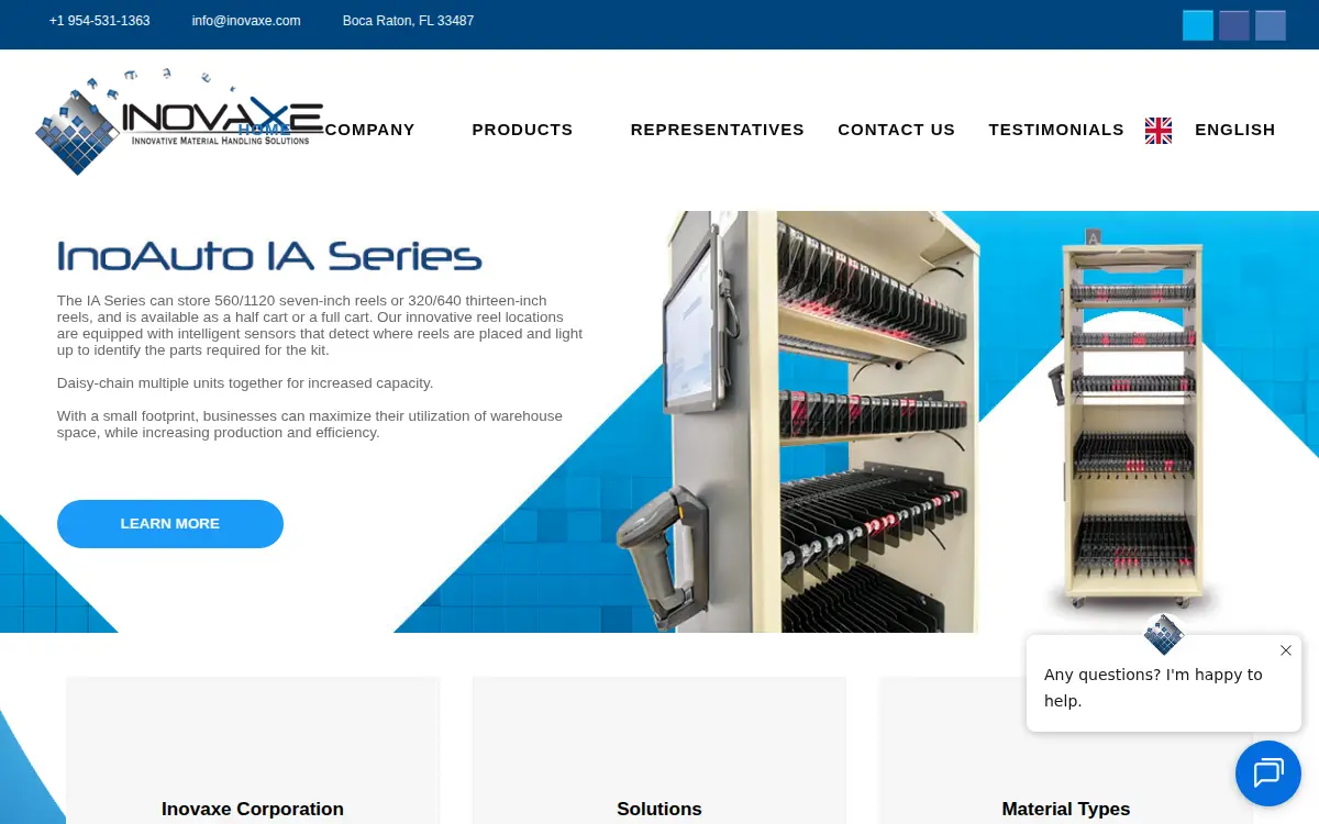 Homepage of Inovaxe Corporation
