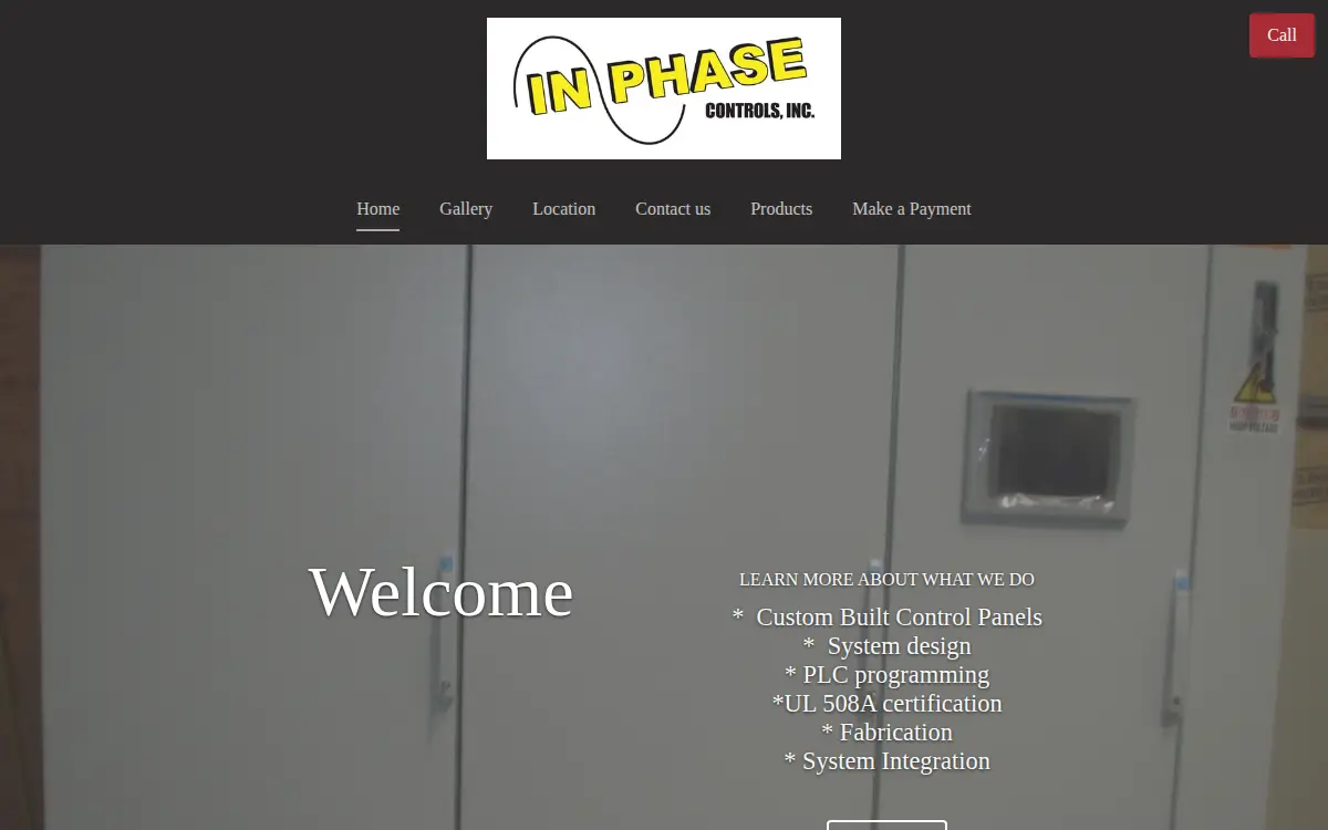 Homepage of In Phase Controls INC