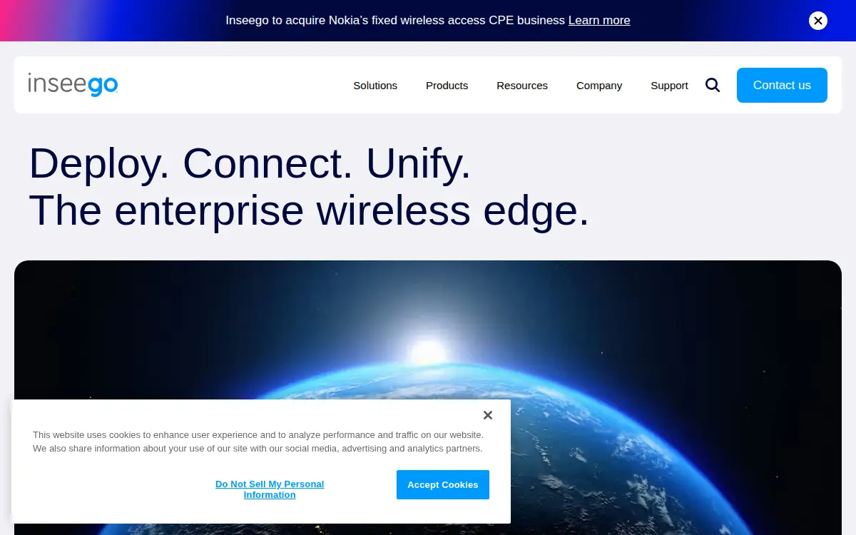 Homepage of Inseego North America, LLC