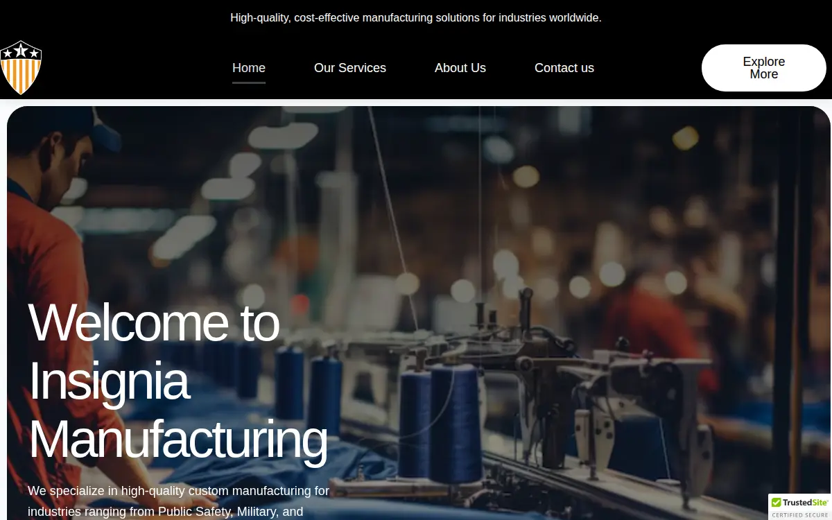 Homepage of Insignia Manufacturing LLC