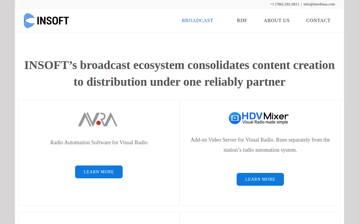 Homepage of Insoft LLC