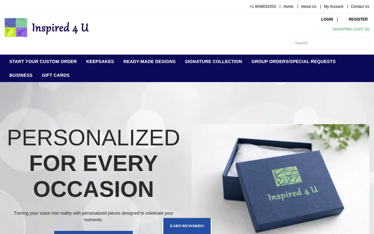 Homepage of Inspired 4 U LLC
