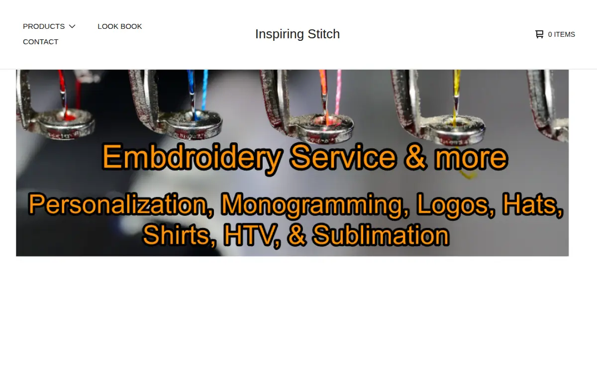 Homepage of Inspiring Stitch LLC
