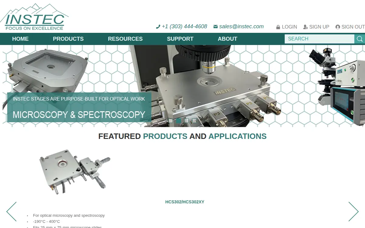 Homepage of Instec, Incorporated