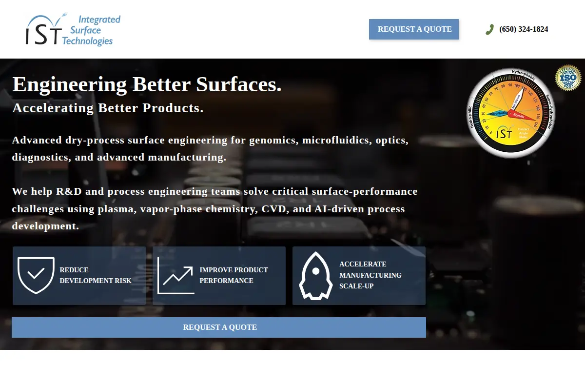 Homepage of Integrated Surface Technologies, INC.