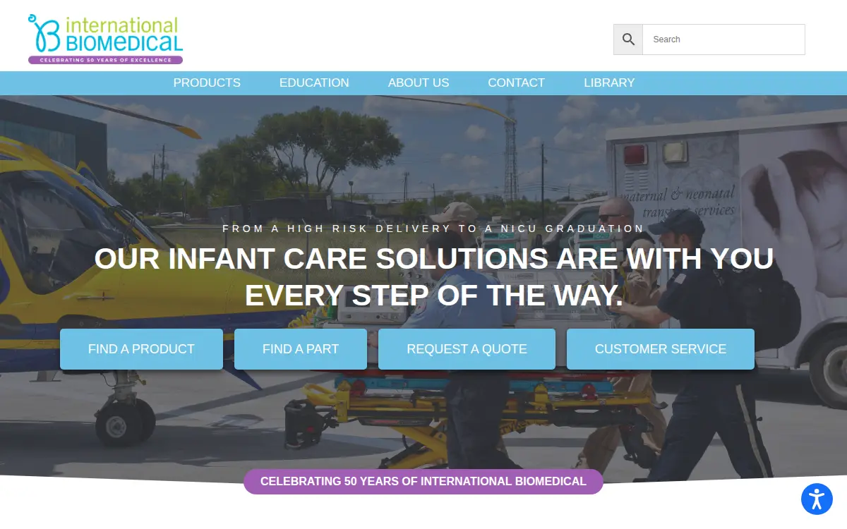 Homepage of International Biomedical, LTD.