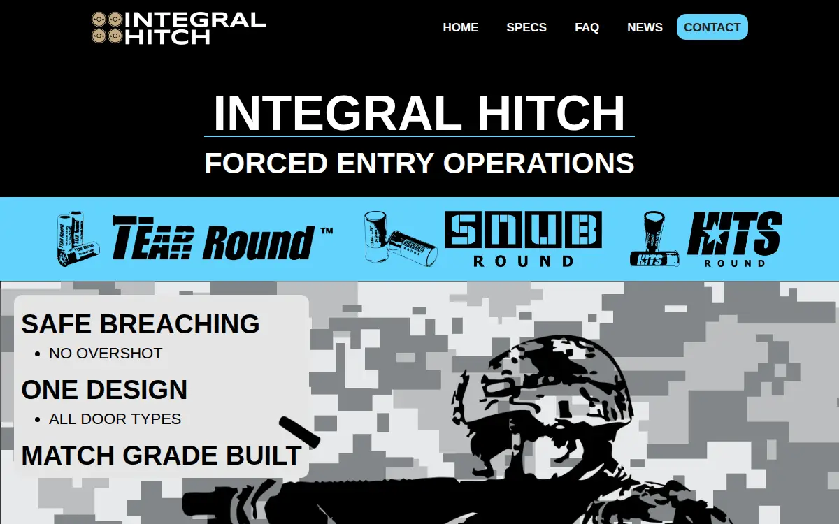 Homepage of Integral Hitch LLC