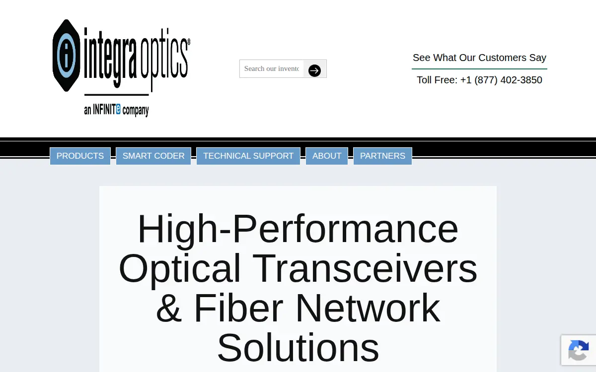 Homepage of Integra Optics, INC.