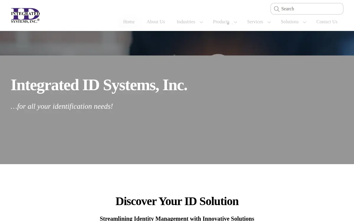 Homepage of Integrated Id Systems INC