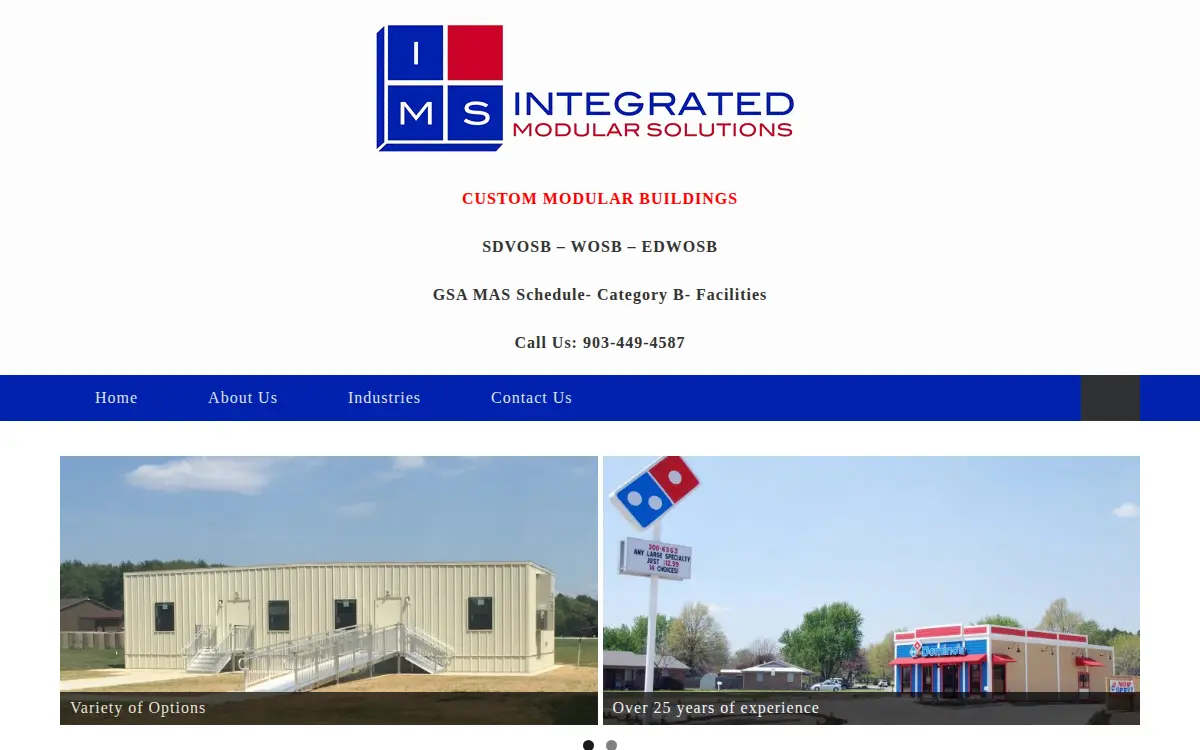 Homepage of Integrated Modular Solutions, LLC