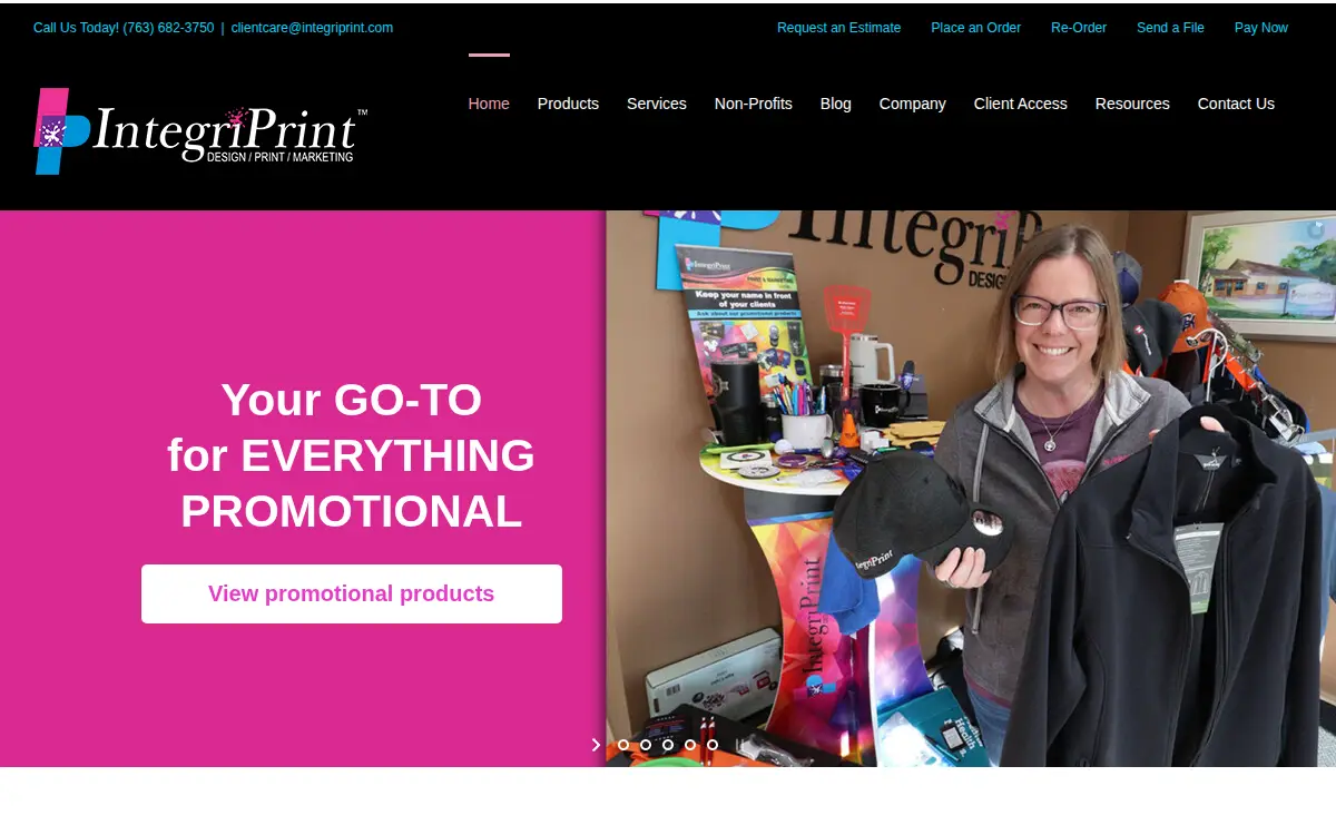 Homepage of Integriprint, INC.