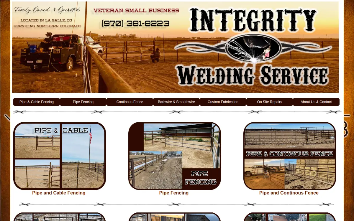 Homepage of Integrity Welding Service LLC
