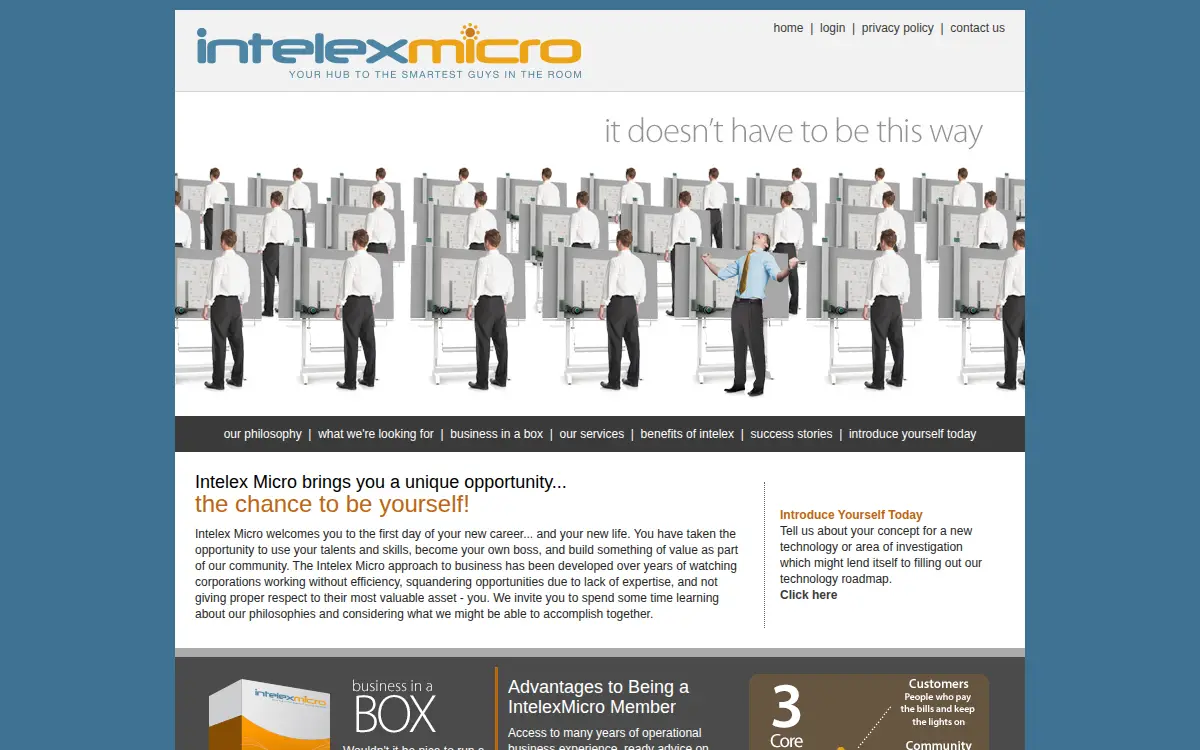 Homepage of Intelexmicro, INC