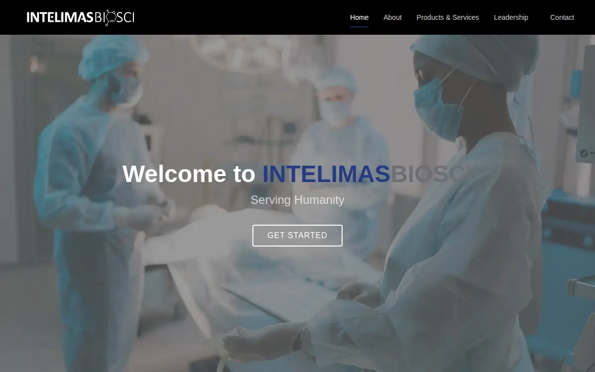 Homepage of Intelimas Corporation