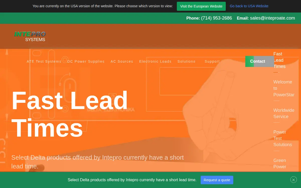 Homepage of Intepro Systems America, LP